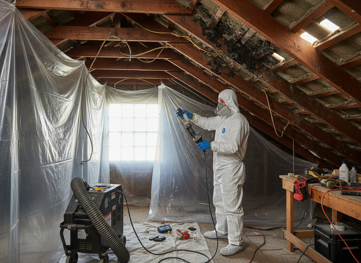 Attic mold testing and removal in Solana Beach